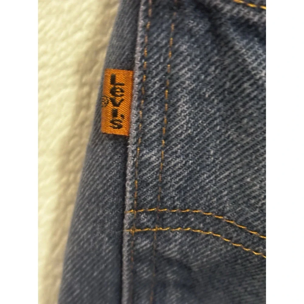 Vintage Levi's 505 Orange‎ Tab Jeans Men's Size 40x31.5 Y2K Zipper Fly Dark Wash